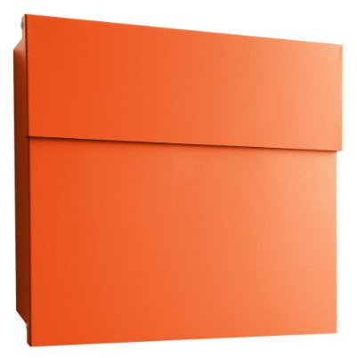 Radius® Designer Briefkasten aus Edelstahl - 10 Jahre Funktions- und Korrosionsgarantie - Postkasten inkl. Montagematerial aus DE – Letterman 4 Orange