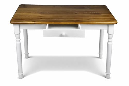 Magnetic Mobel Esstisch mit Schublade Küchentisch Tisch Massiv Kiefer Speisetisch massiv (70x100 cm, Eiche)