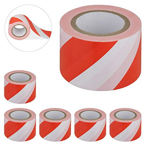 Relaxdays Absperrband, reißfest, Warnband Rolle für Baustelle & Gefahren, PE, 80 mm x 200 m, Flatterband, rot-weiß, 1 Stück