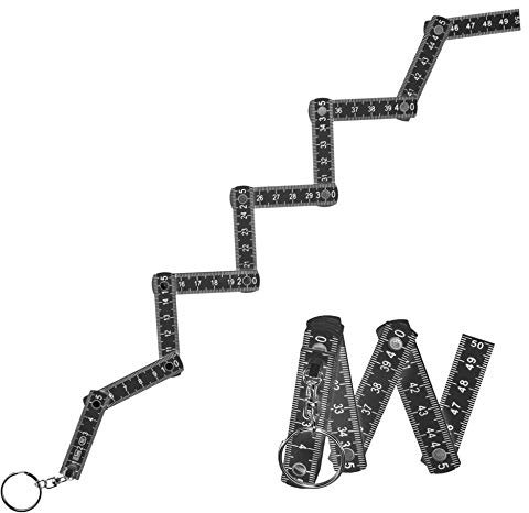 Mètre pliant - Porte-clés - Longueur : 50 cm - Couleur : noir