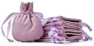 Soul Projekt [10 Stück] Samtbeutel, Luxuriöse Samt Säckchen für Hochzeitsmandeln, Gastgeschenke, Schmuck, Mitgebsel, Kristalle. Mehrzweck Beutel mit Kordelzug, Violett, Velvet Bags Purple 7x10cm x10