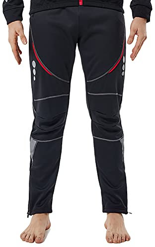 HOMTOL Fahrradhose Herren Winter Thmero Winter Laufhose Lang Warm Radhose Herren Lang MTB Hose Winddicht Wasserdicht Outdoorhose Softshellhose für Radfahrren Motorrad
