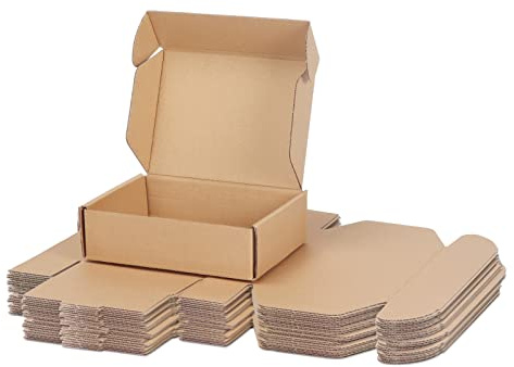 RLAVBL 25 Stück Braune Versandkartons mit den Maßen 17,8 x 12,7 x 5,1 cm für den Versand von Gegenständen, Spielzeug und Geschenken