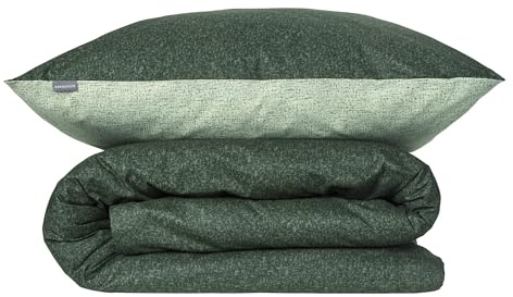 Schiesser Bettwäscheset Vinnie | 2-teilig | Zweifarbig | Renforcé | 100% Baumwolle | Oeko-Tex Zertifiziert | Reißverschluss | 135x200cm + 80x80cm | Grün