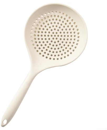 Besttoolifes Grande cucchiaio da cucina per schiumarola, cucchiaio scanalato in silicone per friggere e cucinare, resistente al calore, 36,7 cm, cucchiaio da cucina con testa grande in silicone