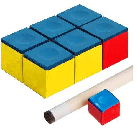 MaNeaz 6 Stück Billard Zubehör Billard Kreide Snooker-Kreide Rutschfeste Pool Queue Kreide, Billard Kreide Billard Kreide Zubehör Für Home,Turniere,Spiele(Trocken*3+Ölig*3)