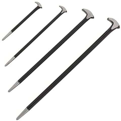 Reinscer Lot de 4 pieds de biche à tête rotative pour femme - Barre de biche mécanique de voiture - Levier de en acier 6, 12, 16