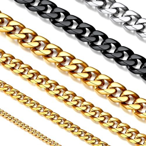 Suplight Collier Maille Gourmette Doré Homme
