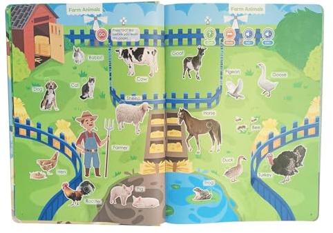 Djowyh Libros Parlantes | Libros Infantiles con Sonido - 260 Palabras Juguetes Electrónicos De Habla 14 Temas para Aprendizaje De Lenguaje Ortografía Desarrollo Verbal