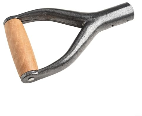 Solaughguy Poignée de pelle en forme de Y pour outils de jardin – Poignée de rechange en fer et bois avec prise en main confortable, s'adapte aux trous de montage de 3,1 cm, pour bêche, pelle à neige
