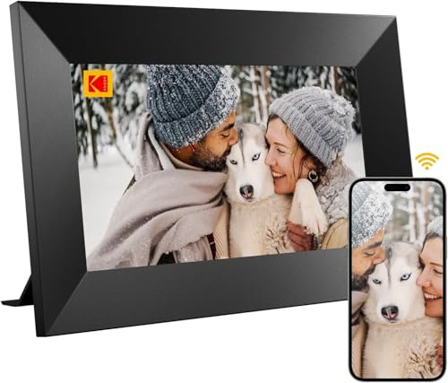 KODAK Digital bildram 7 tums WLAN elektronisk bildram HD IPS pekskärm smart fotoram moln med app, 32 GB minne, automatisk rotation, dela bilder, musik, videor
