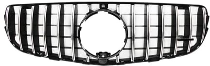 Para Mercedes Para Benz GLC W253 X253 C253 2016 2017 2018 2019 GT Para AMG Racing Style Grill Parachoques Delantero Parrilla Radiador Pieza Repuesto Protector Radiador(Plata)