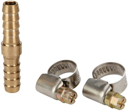 Original Einhell Schlauchverbindungsrohr 9 mm (Kompressor-Zubehör, 9 mm Durchmesser, aus robustem Messing, für Druckluftschläuche, inkl. 2x Schelle)