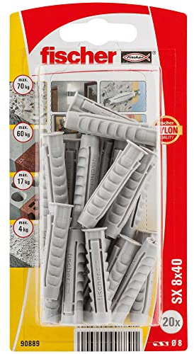 fischer - Chevilles Nylon SX 8 x 40 / Blister de 20