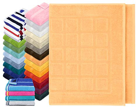 Dyckhoff Traumhaft weiche Bio-Handtuchserie - erhältlich in 22 modischen Unifarben in 7 verschiedenen Größen, sowie 7 Streifen-Variationen, 1 Badvorleger 50 x 80 cm, apricot