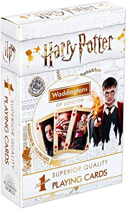 Waddingtons Number 1 Harry Potter Playing Card Game, enter the magical world of Hogwarts and play with Harry, Ron, Hermione, Dumbledore, Snape and Hagrid, gift and toy for boys and girls Aged 4 plus