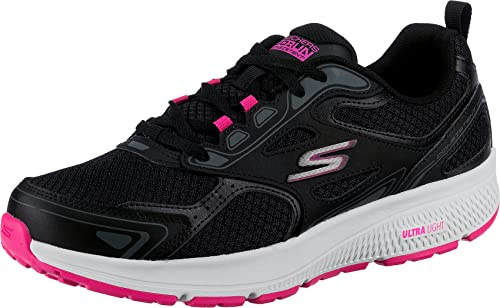 Skechers Women's Go Run Consistent Sneaker, Black/Pink, 7