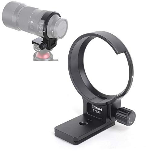 iShoot Metal Lens Collar, CNC Tripod Mount Ring Support for Sony FE 70-300mm F4.5-5.6G OSS Lens, Bottom is ARCA Fit Quick Release Plate Compatible with Tripod Ball Head of ARCA-SWISS Type