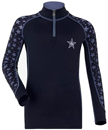LeMieux Mini Base Layer Top - My Long Sleeve Athletic Thermal Shirts - Equestrian Apparel & Gear for Horseback Riding (Indigo/7-8 Years)