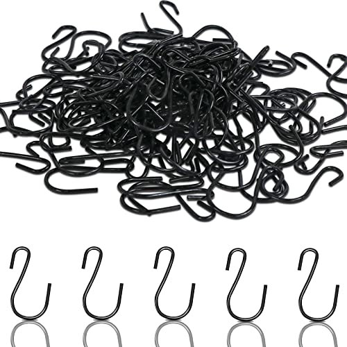 Gicare 60 Pièces Petits Crochets en S 2,6 cm Mini Crochets en S Noir Crochet S en Métal Crochet Multifonctions Crochets pour Ornements Crochets de Suspension pour Bijoux, DéCorations, L'Artisanat