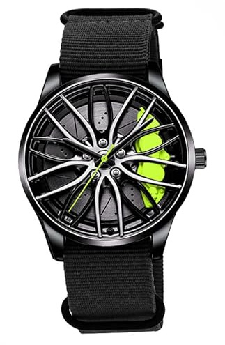 ROSSOM Hommes Montre Hommes Sport Montres mâle évider Conception Montre Nylon Militaire analogique Quartz Montre pour BMW Roue étrier Hommes Montres