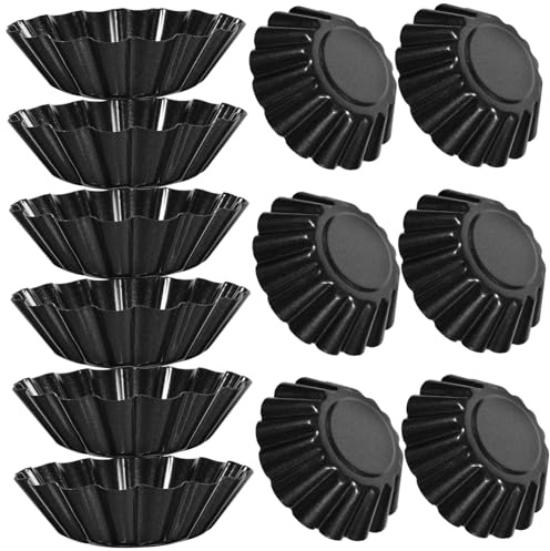 MAGICLULU Stampi per Crostate a Forma di Fiore Set da 12 Pezzi Teglie per Crostate Monoporzione e Tazze per Muffin in Acciaio al Carbonio Antiaderente per Dolci Fai da Te e Feste