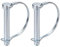 DTGN Pasador de Bloqueo de Eje de 10 mm x 80 mm (DxL) - Paquete de 2 - para Remolques Agrícolas Y Césped - Pasador de Acoplador Redondo de Acero al Carbono - Tono Plateado