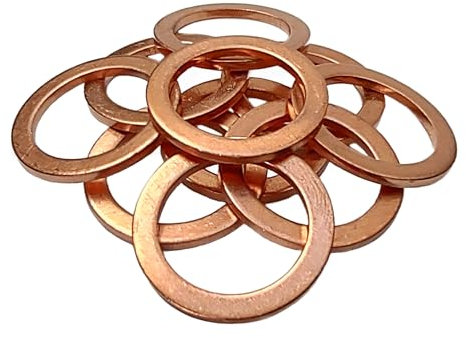 10 Arandelas de Cobre M16 x 22 x 1,5 para tornillos de drenaje de aceite, compatibles con muchas series Renault y modelos antiguos de Peugeot