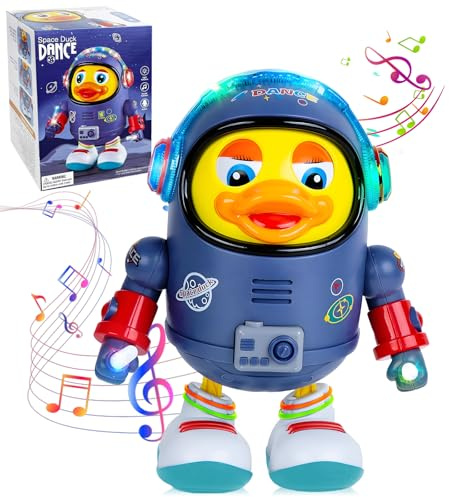 Electric Musical Dancing Duck Robot Toy, Wiggling Dancing Space Duck Toys