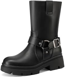 QUEEN HELENA Stivaletto Biker Stivali Bassi Casual Donna X31-69 (Nero, Sistema Taglie Calzature EU, Adulto, Donna, Numero, Media, 39)