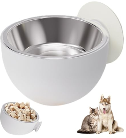Bol de nourriture pour chat mural, bol surélevé pour animaux de compagnie de nourriture magnétique pour chien | Durabilité inégalée, lave-vaisselle avec bol de nourriture pour chiot surélevé d