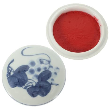 TEHAUX 1 Pezzi Tampone d Inchiostro per Calligrafia Inchiostro Rosso Pasta d per Pittura Calligrafica Tampone Fai Te Ceramica Liscia e Retro