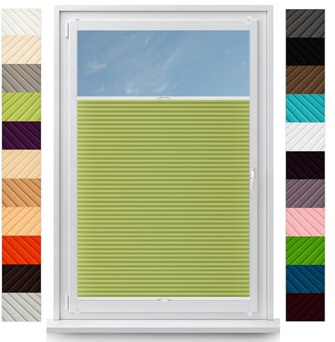 Concept Blinds Customised Pleated Shades - No Drilling, Easy Installation - Made-to-Measure - Width 40cm to 200cm, Height 20cm to 260cm - Premium Window & Door Blinds