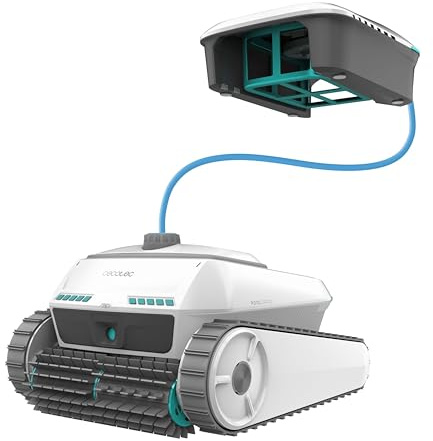 Cecotec Robot Limpiapiscinas para Fondos, Paredes, Línea de Flotación y Superficie Conga Pooldroid 10000 TotalClean AquaSkater. 300m2, Limpieza Ordenada, Autonomía 150mins, Capacidad 4L, App y Mando