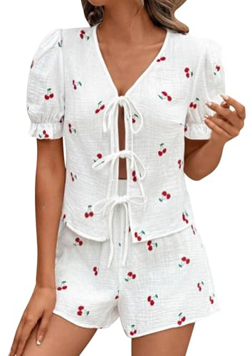 HAOLEI Completo Donna 2 Pezzi Estivi Pantaloncini Completi Eleganti Streetwear Floreale Chic Shorts e Top Due Pezzi Casual Senza Maniche Abbigliamento da Casa