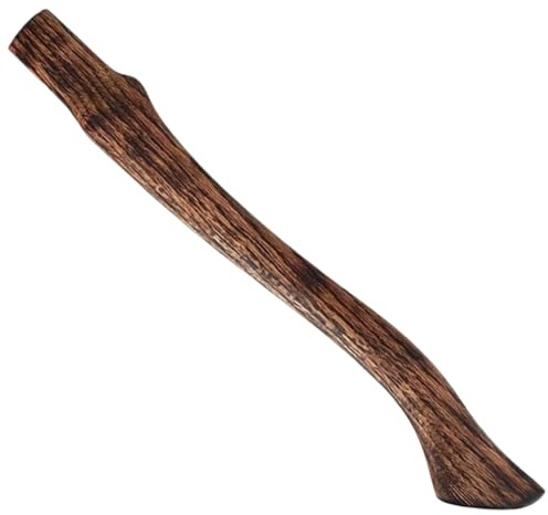 Veesper Axe Handle Beech Wood 18.5 Inch Long Replacement Ax Handle with Curved End Carbonized Hatchet Smooth Grip for Woodworking Outdoor Camping Tools