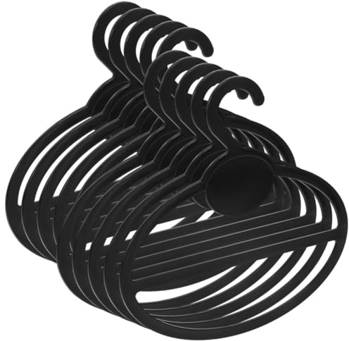 NUOBESTY Organisateur D'écharpes Rond Noir en PE, Lot de 50 Pièces, Crochet Cintre Gain de Place pour Placard, pour Suspendre Foulards et Cravates