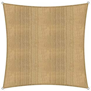 Lumaland - Vela de sombreado con Cuerdas de fijación Incluidas, 100% HDPE con Filtro UV de protección 3x3 Arena