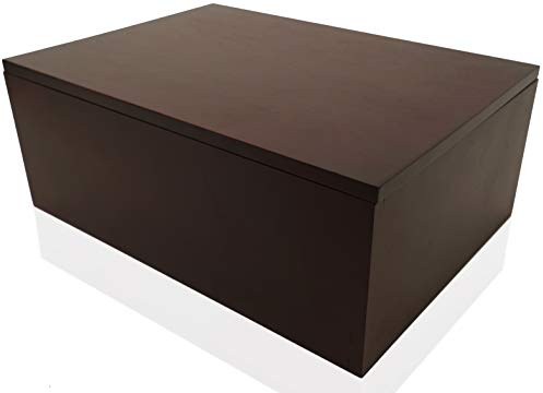 Wooden Storage Box for Home - Large Wood Keepsake Box with Lid - Dark Brown Wooden Memory Box - Wooden Boxes (Dark Brown)