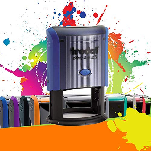 Trodat Printy 44045 Ovale - Tampon Encreur Professionnel Automatique 5 lignes À Personnaliser - Empreinte 45 x 30 mm Offerte (Bleu)
