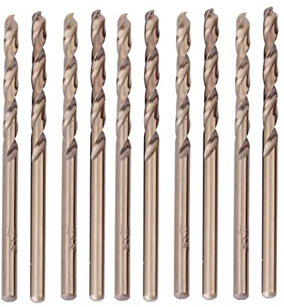 Set Punte Trapano, 10 Pezzi M35 Punte Trapano Cobalto HSS Punta Ferro 1mm - 5mm Punte Trapano Metallo Professionali Punta Elicoidale per Forare Su Acciaio Inox, Ghisa, Lamiera(5mm)