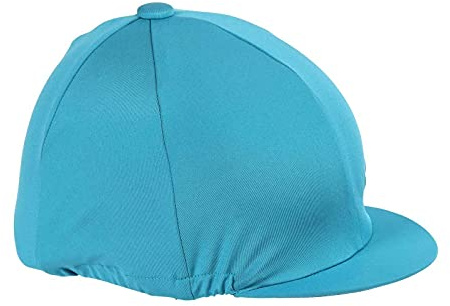 Shires Stretch Skull Hat Cover Silk in Ocean Blue Onesize