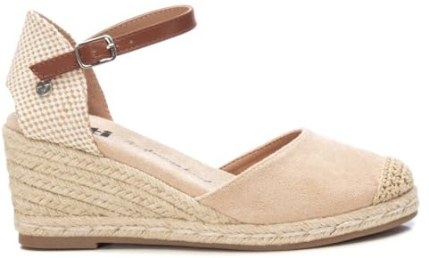 XTI - Sandalias con Cuña Mujer Oro - Calzado Cómodo y Versátil - Moda casual - Modelo 14074615 (Talla 38)