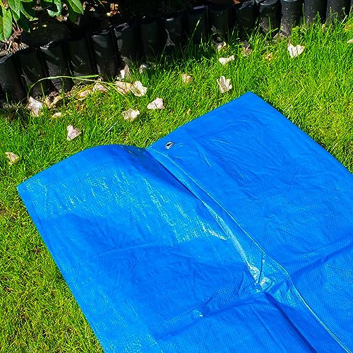 Now Eyelets Every 50cm +Reinforced Corners 4M X8M tarpaulin,universal waterproof tarp,camping ground sheet garden cover up in sky blue