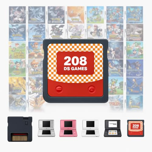 DS Game, 208 in 1 Game Cartridge Multicart, Game Pack Card Super Combo for DS DSL DSi 3DS 2DS XL/LL