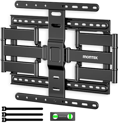 monTEK 1.1 Ultra Slim TV Wandhalterung für 37–75 Zoll Fernseher, Schwerlast Wandhalterung Fernseher bis 60 kg, Vollbewegliche TV Halterung, Max. VESA 400x400 mm