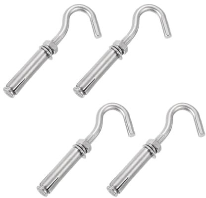 Perno de expansión, Pernos de tornillo de expansión, 4 piezas M6 M8 M10 M12 Gancho de expansión de acero inoxidable 304, Perno de expansión de copa abierta estándar Tornillo Gancho de concreto for mam