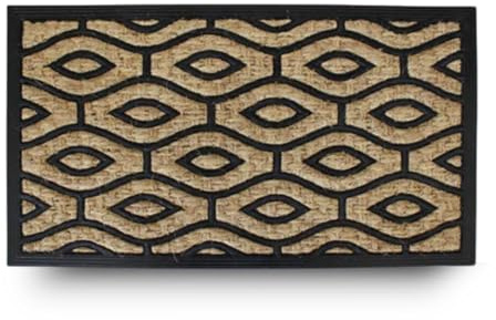 LifeChic Paillasson araignée avec Fibres de Coco, Tapis Anti-saleté pour entrée rectangulaire, 40 x 70 cm, Fond en Caoutchouc antidérapant – Impression Losange