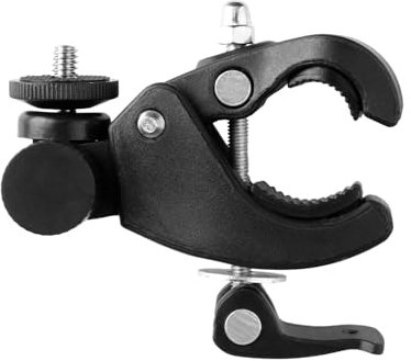 Bojueshaw 180°Adjustable ABS Camera Mount Clamp,Phone & Action Camera Holder for Motorcycle Handlebars,Bikes,Tripods(1/4 Threaded Head)