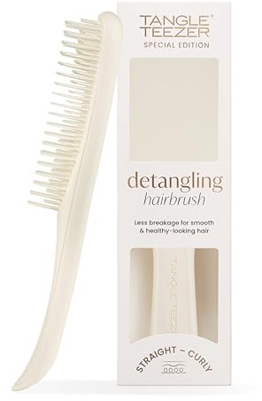 Tangle Teezer Ultimate Detangler hårborste – För vått och torrt hår – Detangling Brush för alla typer av hår – Borsttänder i två nivåer reducerar hårbrott och eliminerar knutar – Matt porslinvit